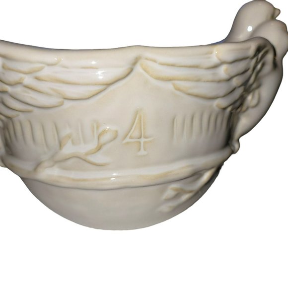 Pottery Barn Four Calling Birds Serving Bowl Twelve Days of Christmas NIB DH548 - Picture 2 of 9